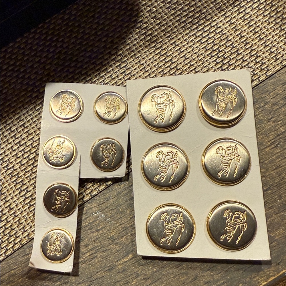 Gold Burberry Embossed Button Set
